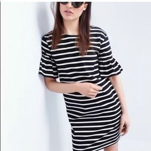 J Crew Factory Striped Bell Sleeve Striped Dress